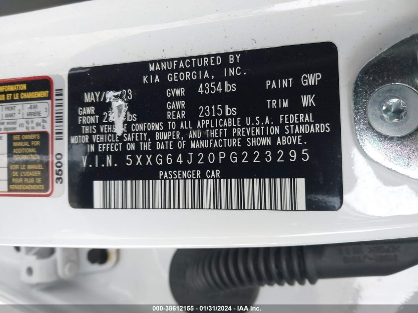 2023 KIA K5 GT LINE - 5XXG64J20PG223295