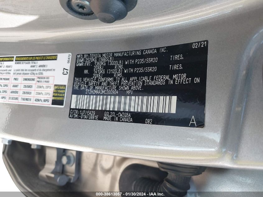 2021 LEXUS RX 350 - 2T2HZMAA3MC200904