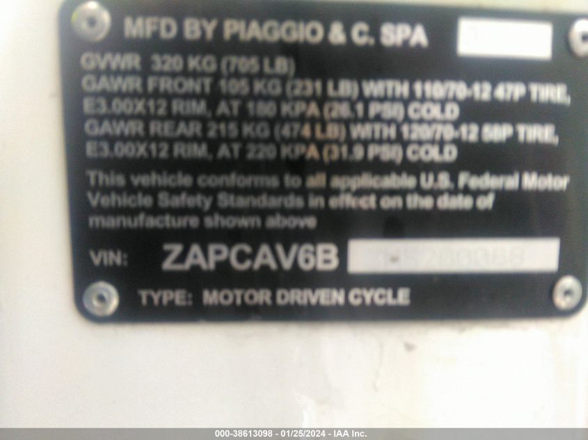 2021 VESPA PRIMAVERA/SPRINT 50 ZAPCAV6B3M5200068