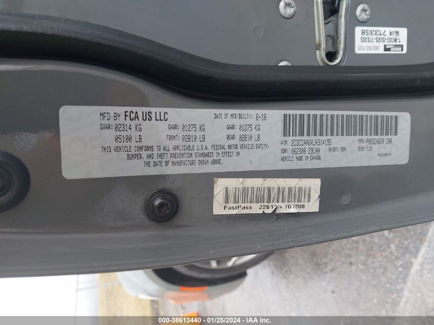 2018 CHRYSLER 300 TOURING L - 2C3CCAAGXJH314195