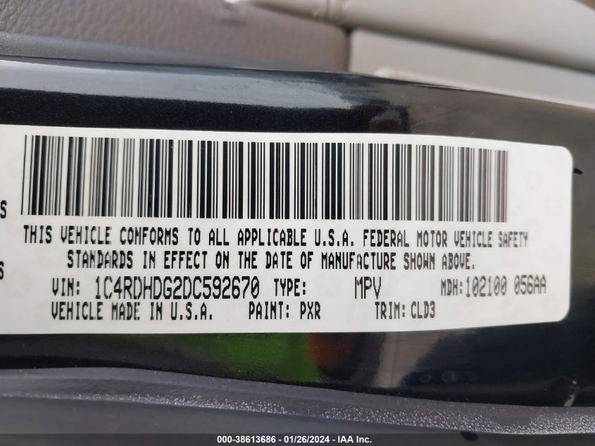 2013 DODGE DURANGO CREW - 1C4RDHDG2DC592670