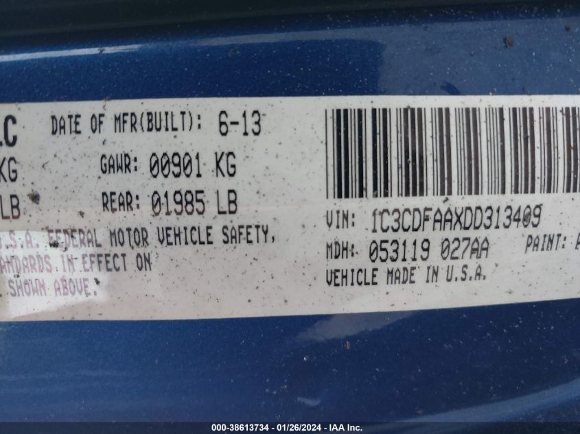 2013 DODGE DART SE/AERO - 1C3CDFAAXDD313409
