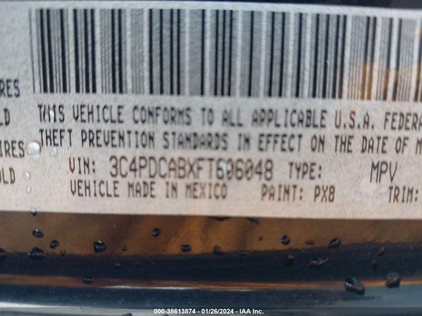 2015 DODGE JOURNEY SE - 3C4PDCABXFT606048