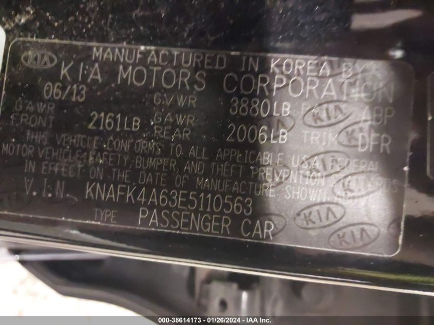 2014 KIA FORTE LX - KNAFK4A63E5110563