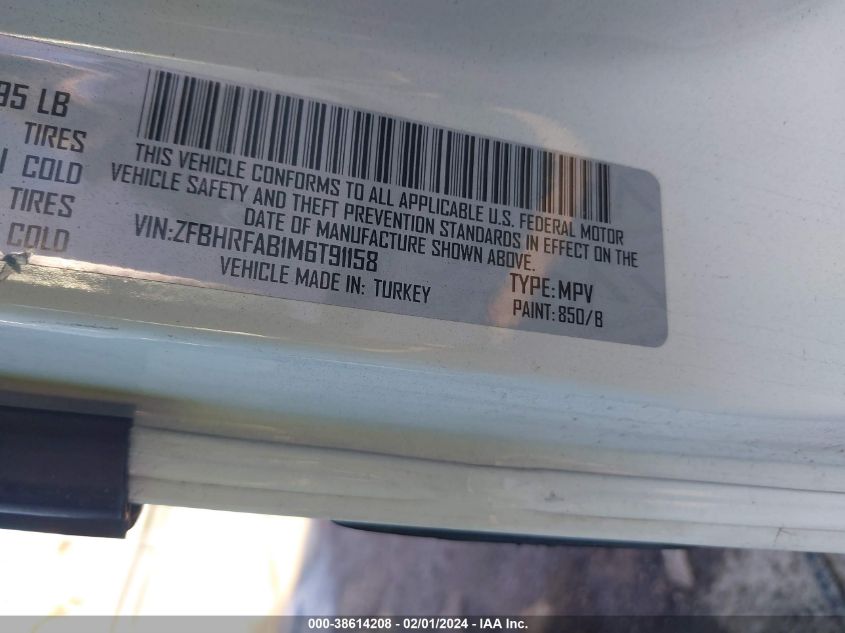 2021 RAM PROMASTER CITY TRADESMAN - ZFBHRFAB1M6T91158