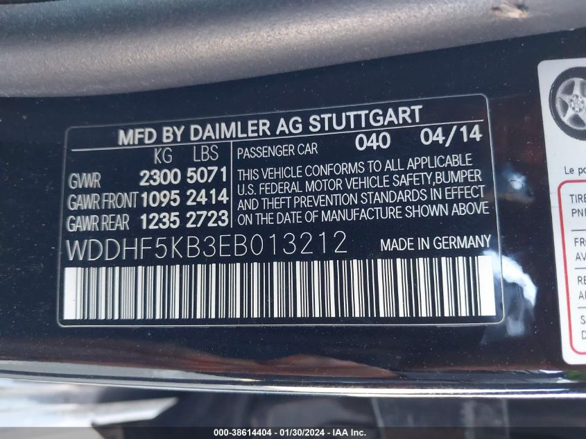 2014 MERCEDES-BENZ E 350 - WDDHF5KB3EB013212