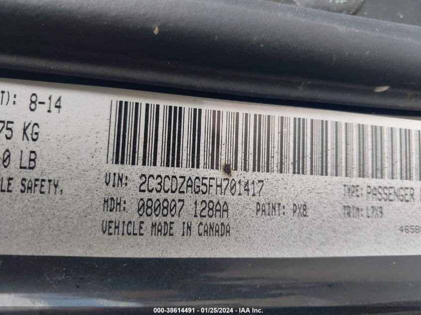 2015 DODGE CHALLENGER SXT OR R/T - 2C3CDZAG5FH701417