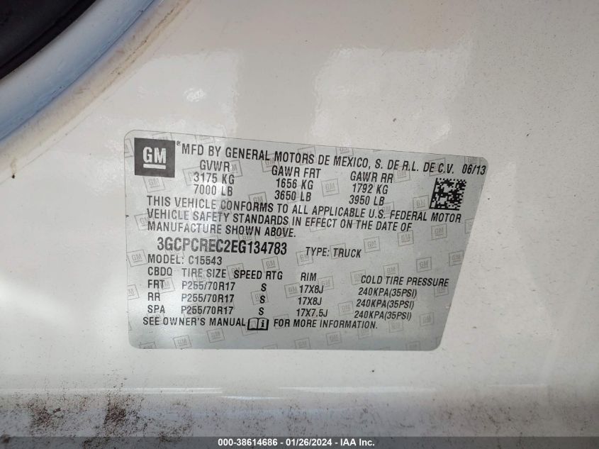 2014 CHEVROLET SILVERADO 1500 1LT - 3GCPCREC2EG134783