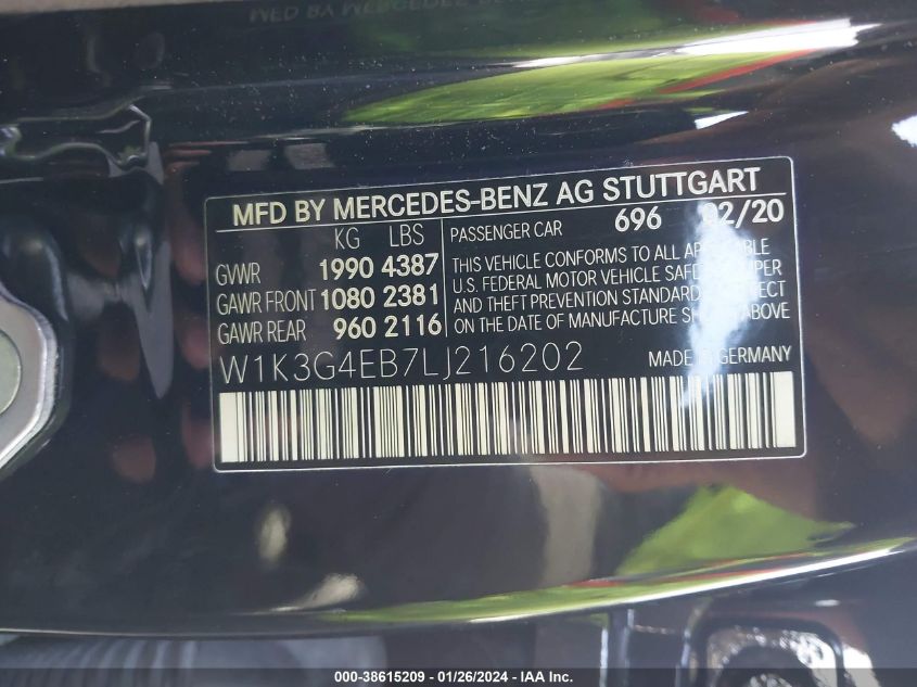 2020 MERCEDES-BENZ A 220 - W1K3G4EB7LJ216202