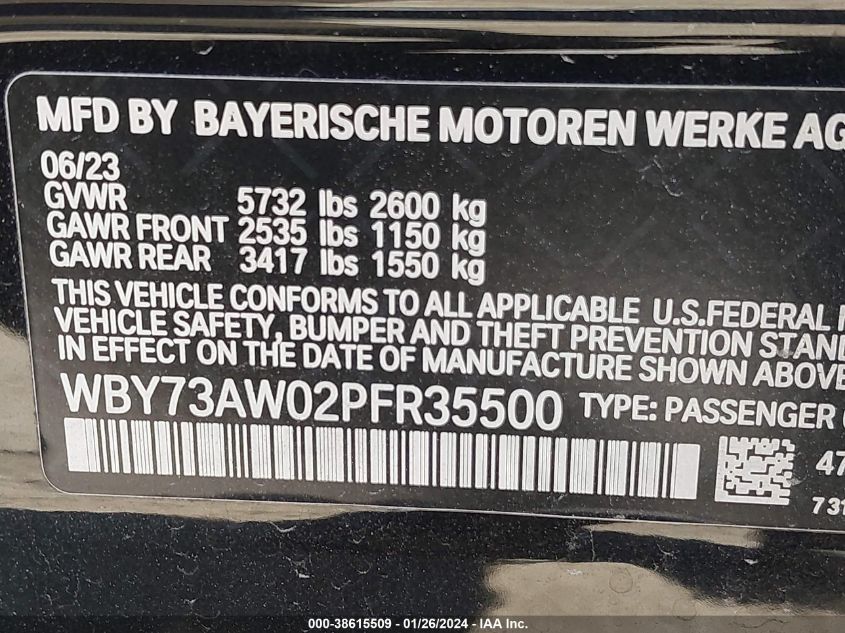 2023 BMW I4 WBY73AW02PFR35500