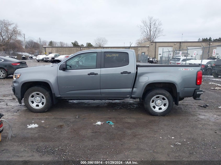 VIN 1GCGTBEN2N1301120 2022 CHEVROLET COLORADO 4WD  SHORT BOX WT