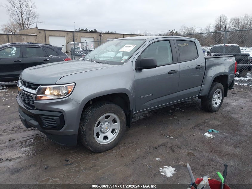 VIN 1GCGTBEN2N1301120 2022 CHEVROLET COLORADO 4WD  SHORT BOX WT