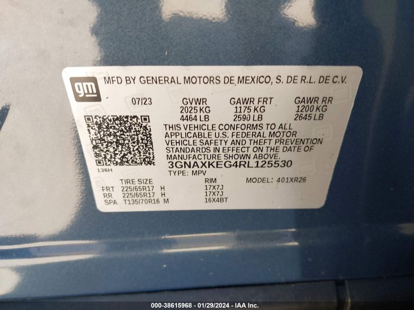 2024 CHEVROLET EQUINOX FWD LT - 3GNAXKEG4RL125530