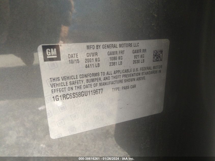 2016 CHEVROLET VOLT LT - 1G1RC6S58GU119677