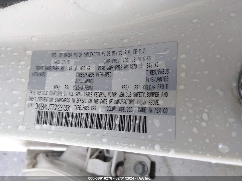 2016 MAZDA MAZDA3 I SPORT - 3MZBM1J77GM237331
