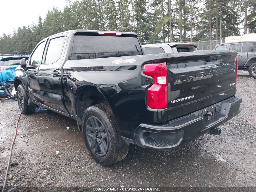 2023 CHEVROLET SILVERADO 1500 4WD  SHORT BED CUSTOM - 3GCPDBEK9PG156617