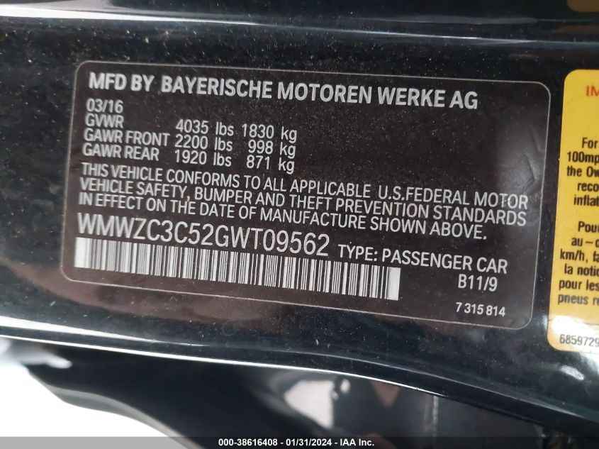 2016 MINI COUNTRYMAN COOPER S - WMWZC3C52GWT09562