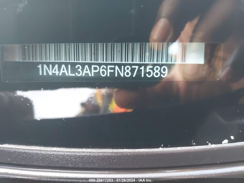 2015 NISSAN ALTIMA 2.5/S/SV/SL - 1N4AL3AP6FN871589