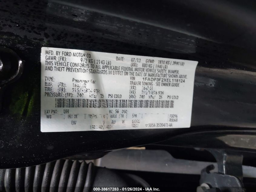 2014 FORD FOCUS SE - 1FADP3F2XEL118124