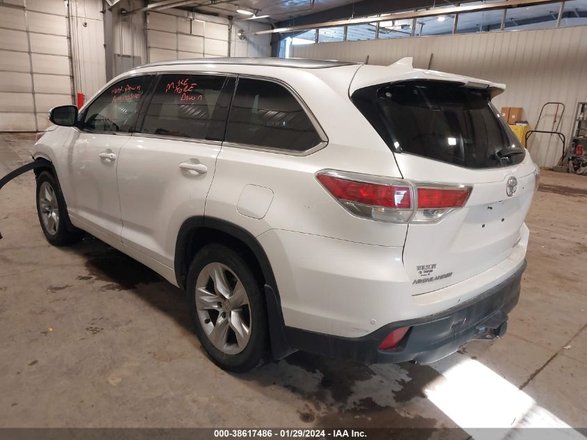 2014 TOYOTA HIGHLANDER LIMITED V6 - 5TDDKRFH9ES012892