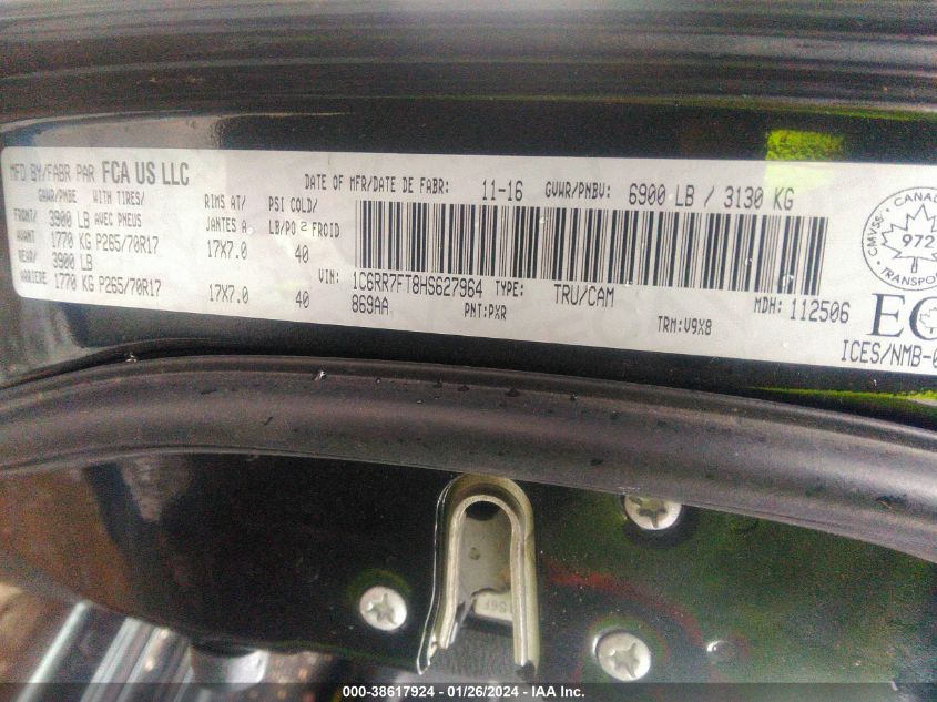 2017 RAM 1500 ST - 1C6RR7FT8HS627964