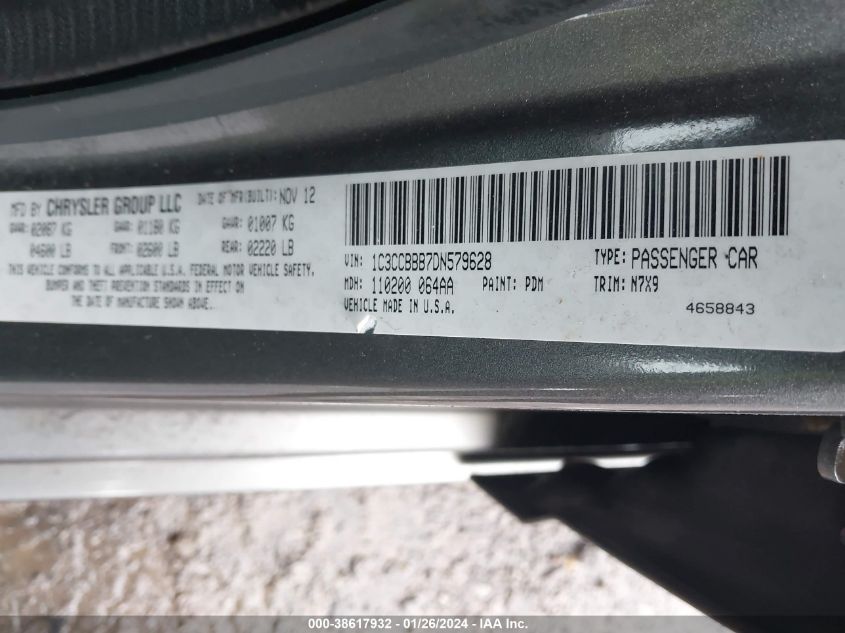 2013 CHRYSLER 200 TOURING - 1C3CCBBB7DN579628