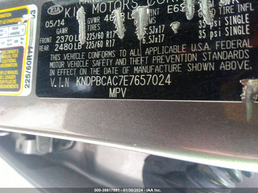 2014 KIA SPORTAGE LX - KNDPBCAC7E7657024