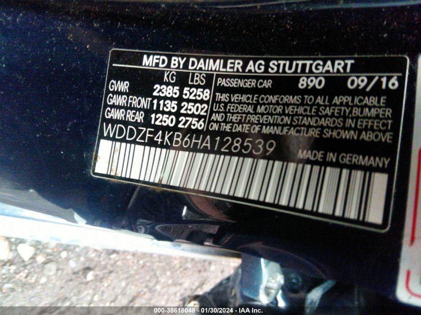 2017 MERCEDES-BENZ E 300 4MATIC - WDDZF4KB6HA128539