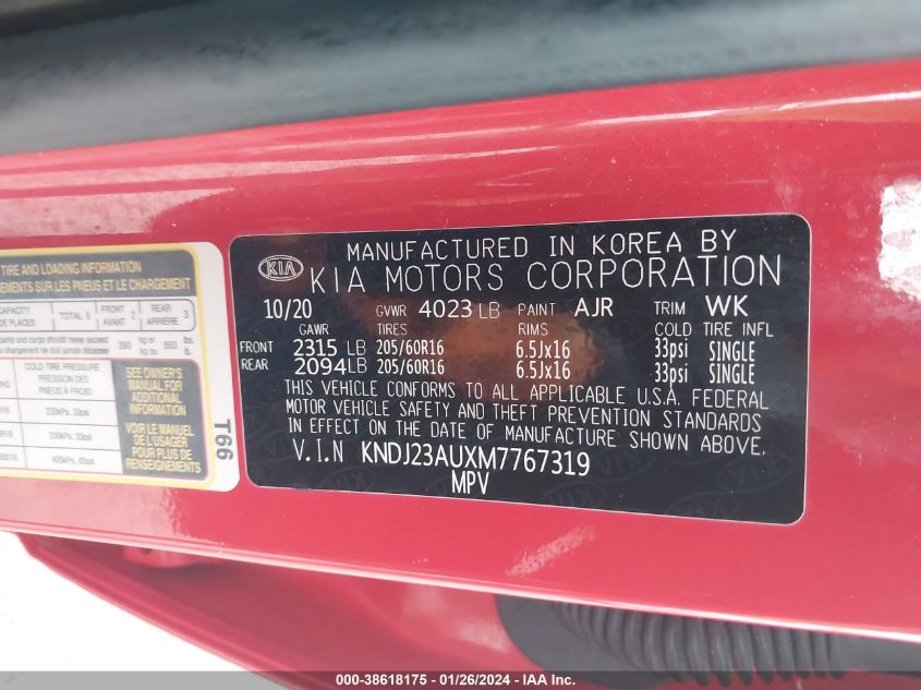 2021 KIA SOUL LX - KNDJ23AUXM7767319