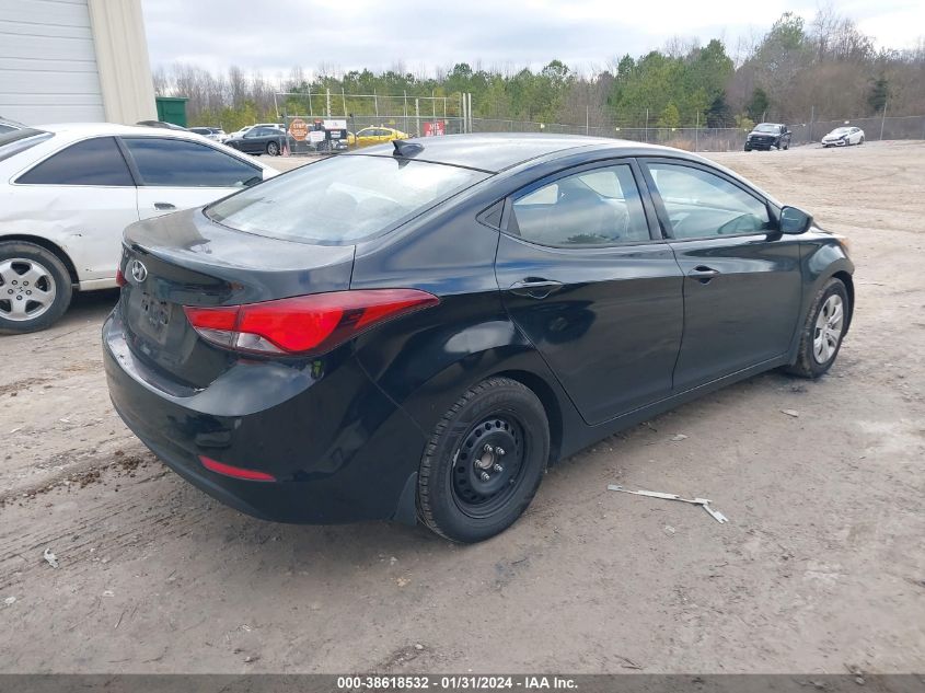 2016 HYUNDAI ELANTRA SE/SPORT/LIMITED - 5NPDH4AE4GH789021