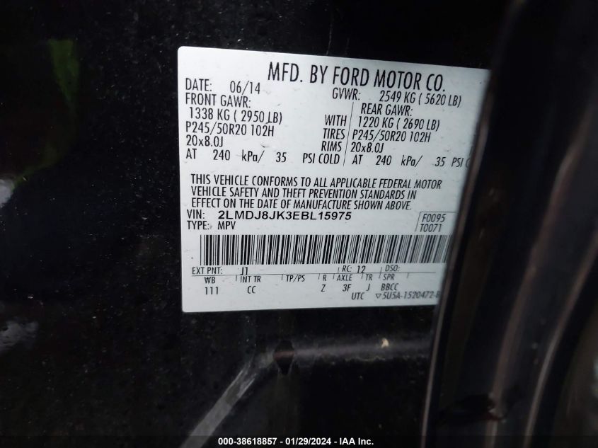 2014 LINCOLN MKX - 2LMDJ8JK3EBL15975