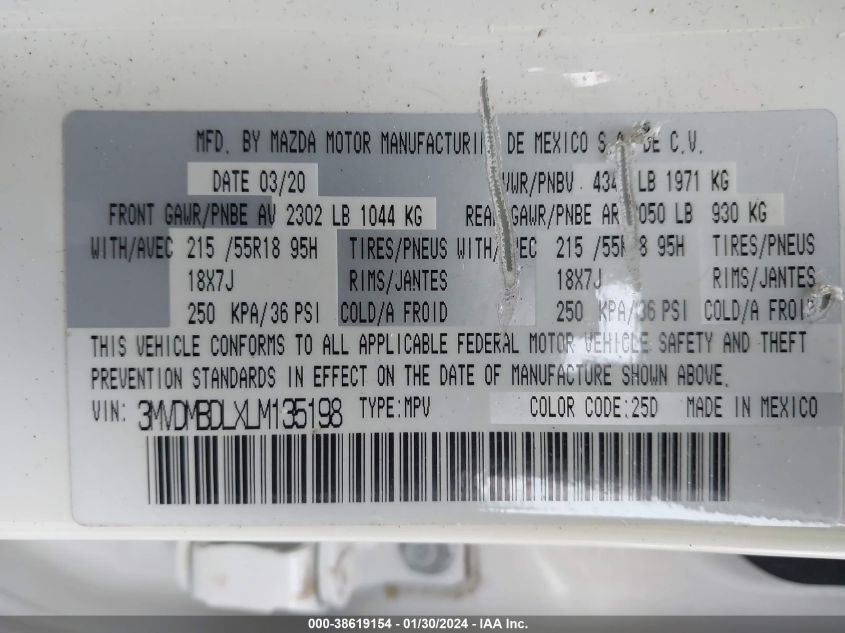 2020 MAZDA CX-30 PREFERRED - 3MVDMBDLXLM135198