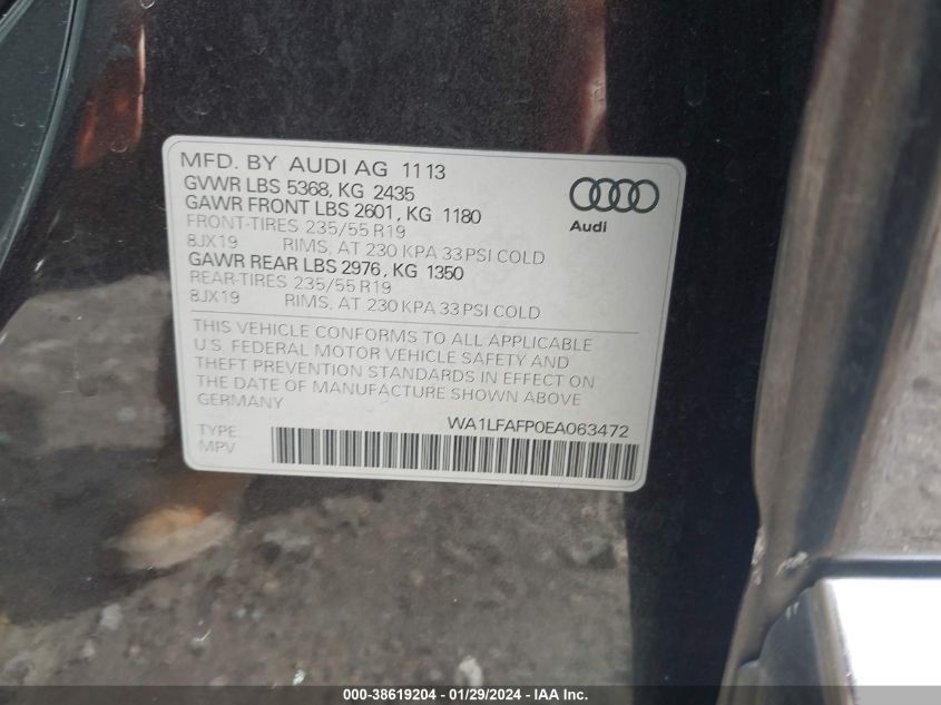 2014 AUDI Q5 2.0T PREMIUM - WA1LFAFP0EA063472