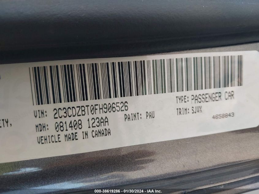 2015 DODGE CHALLENGER SXT PLUS OR R/T PLUS - 2C3CDZBT0FH906526