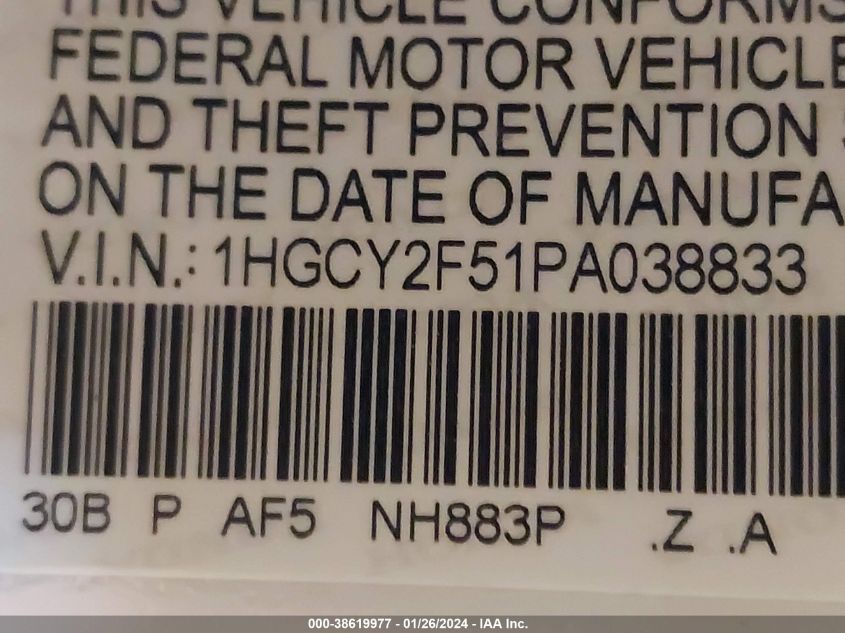2023 HONDA ACCORD HYBRID SPORT - 1HGCY2F51PA038833