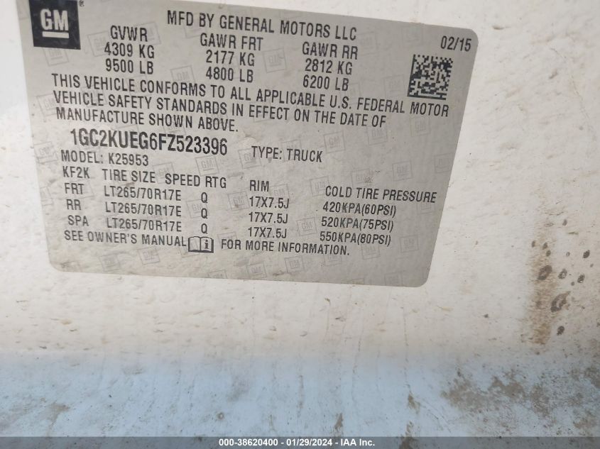 2015 CHEVROLET SILVERADO 2500HD WT - 1GC2KUEG6FZ523396
