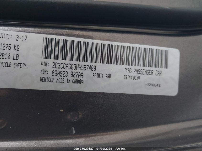 2017 CHRYSLER 300 S - 2C3CCAGG3HH597489