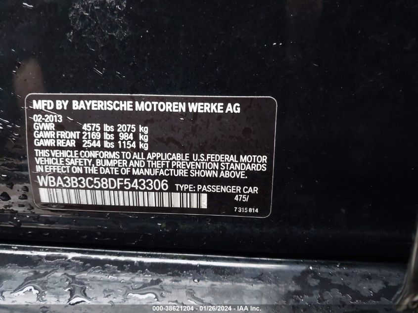 2013 BMW 328I XDRIVE - WBA3B3C58DF543306