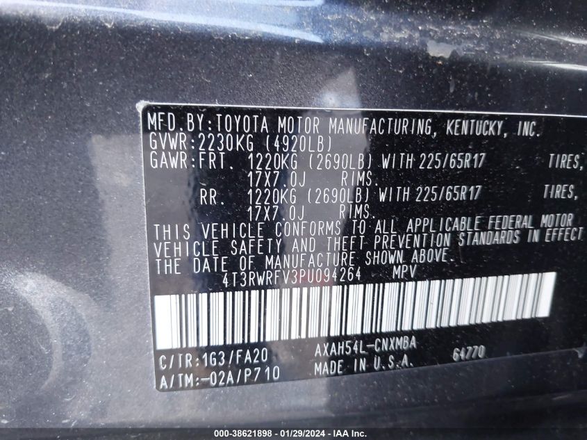 2023 TOYOTA RAV4 XLE HYBRID - 4T3RWRFV3PU094264