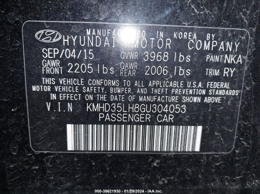 2016 HYUNDAI ELANTRA GT - KMHD35LH8GU304053