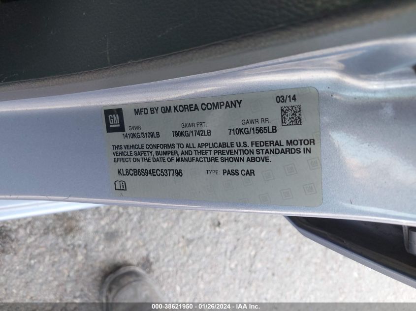 2014 CHEVROLET SPARK LS - KL8CB6S94EC537796