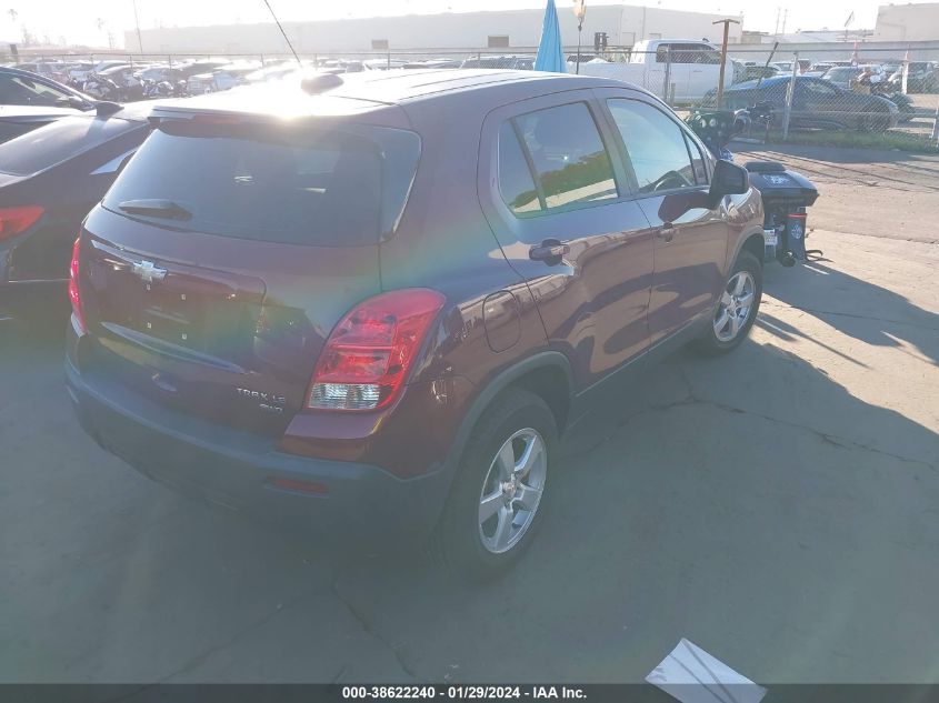 2016 CHEVROLET TRAX 1LS - 3GNCJNSBOGL269643