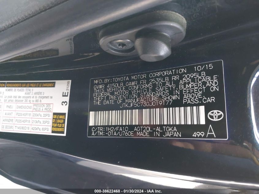 2016 TOYOTA SCION TC - JTKJF5C73GJ019177