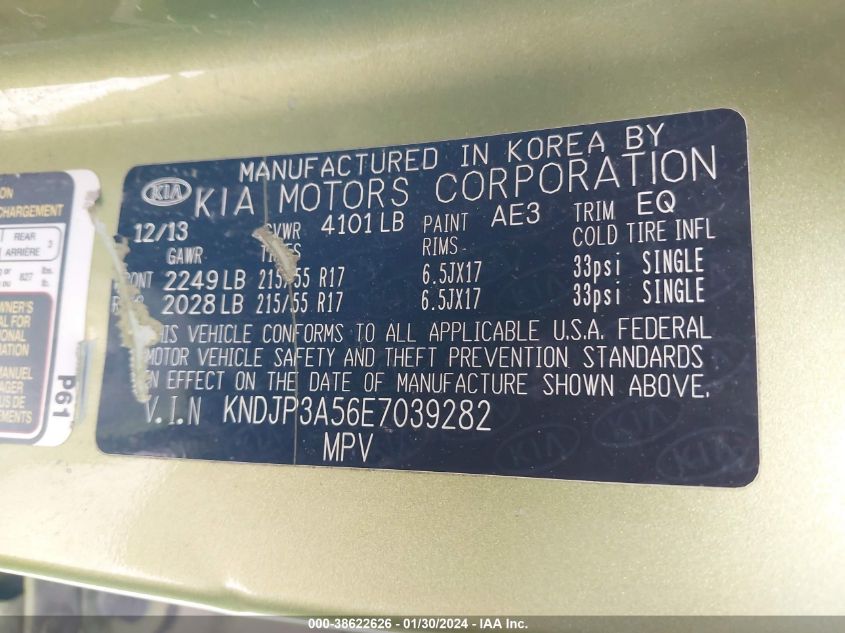 2014 KIA SOUL + - KNDJP3A56E7039282
