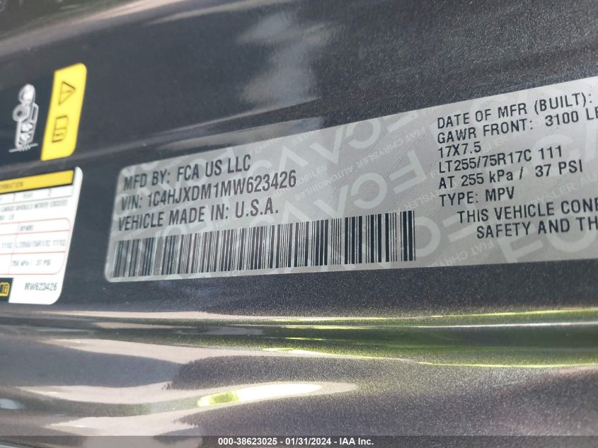 2021 JEEP WRANGLER UNLIMITED WILLYS 4X4 - 1C4HJXDM1MW623426