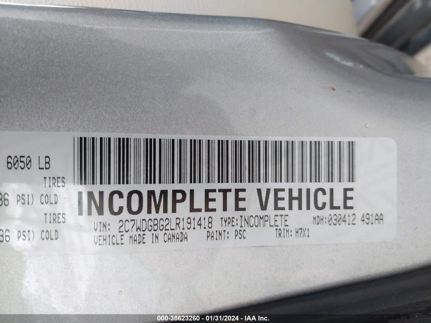 2020 DODGE GRAND CARAVAN SE - 2C7WDGBG2LR191418