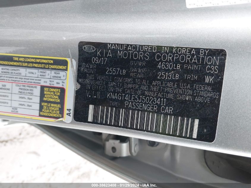 2018 KIA OPTIMA HYBRID PREMIUM - KNAGT4LE5J5023411
