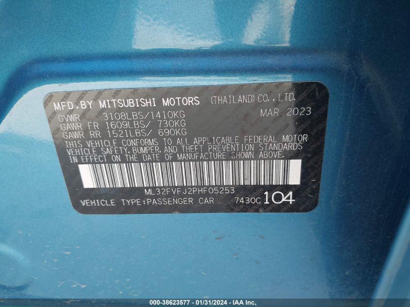 2023 MITSUBISHI MIRAGE G4 SE - ML32FVFJ2PHF05253