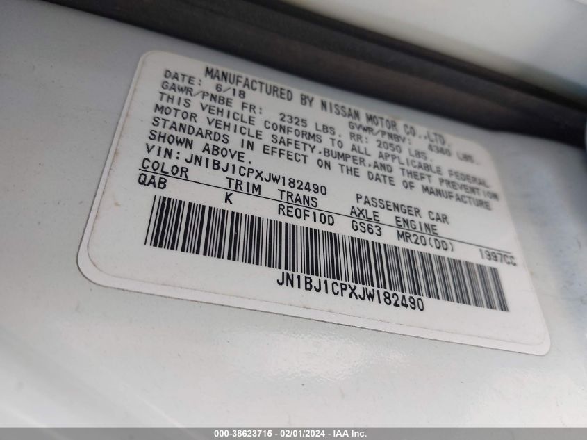 2018 NISSAN ROGUE SPORT S/SV/SL - JN1BJ1CPXJW182490