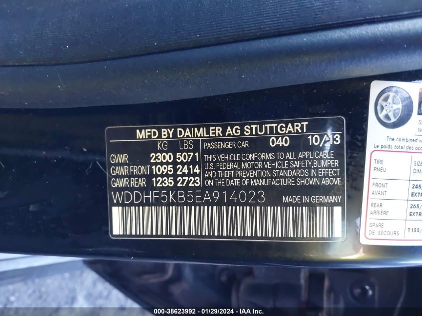 2014 MERCEDES-BENZ E 350 - WDDHF5KB5EA914023
